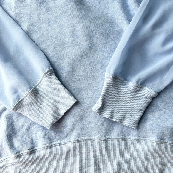 French Connection Baby Blue Sheer Sleeve Pullover Sweater - Picture 12 of 16